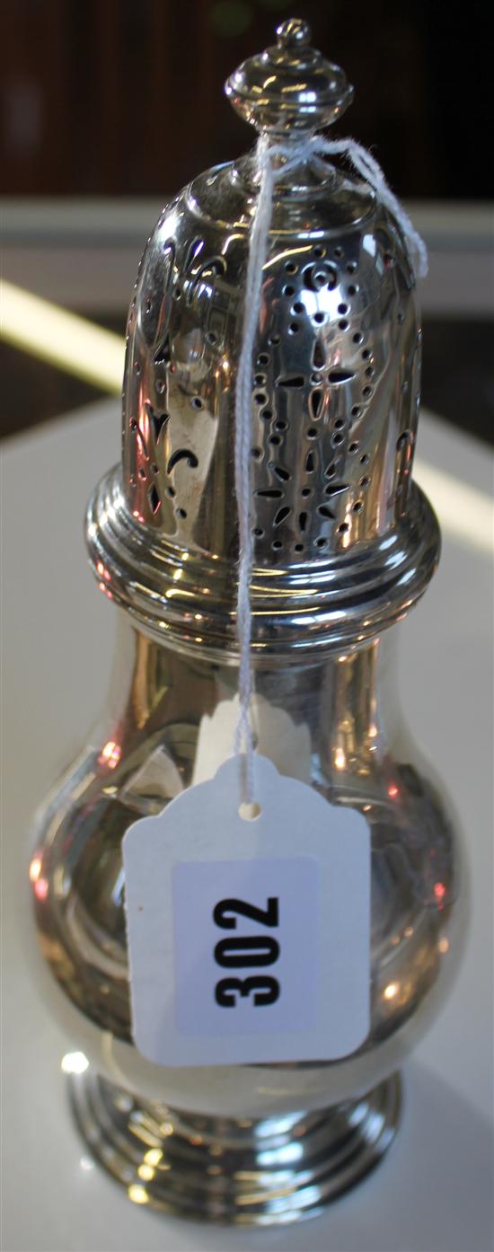 Silver baluster sugar caster